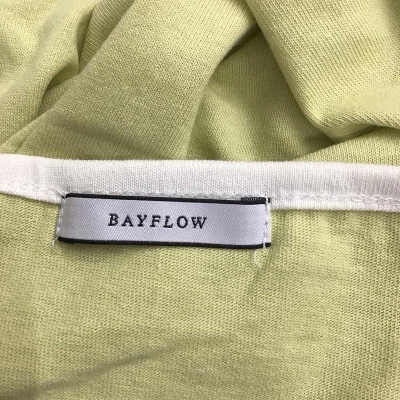 ベイフロー BAYFLOW カットソー 長袖 BW2203CF07 オーバーサイズ FREE ロゴ、文字 白 / ホワイト / X 黄緑 / イエローグリーン /  レディース USED 古着 中古 10112263