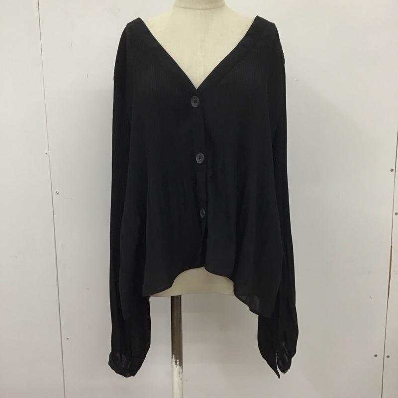 ザラ ZARA シャツ、ブラウス 長袖 L 無地 黒 / ブラック / レディース USED 古着 中古 10109358