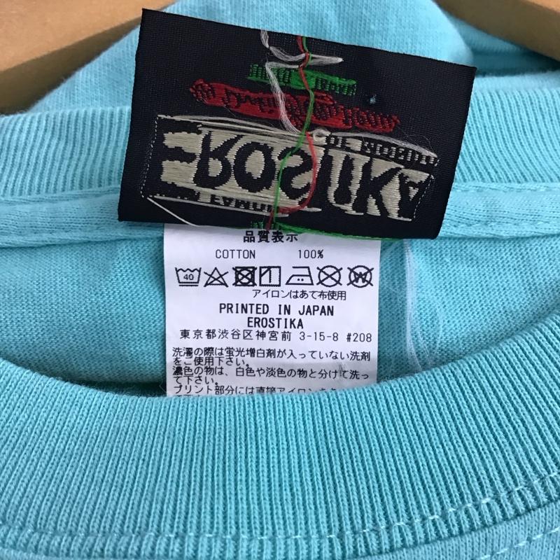 エロスティカ EROSTiKA Tシャツ 半袖 半袖カットソー プリントTシャツ クルーネックカットソー springscream XL プリント 緑 / グリーン / メンズ USED 古着 中古 10134650