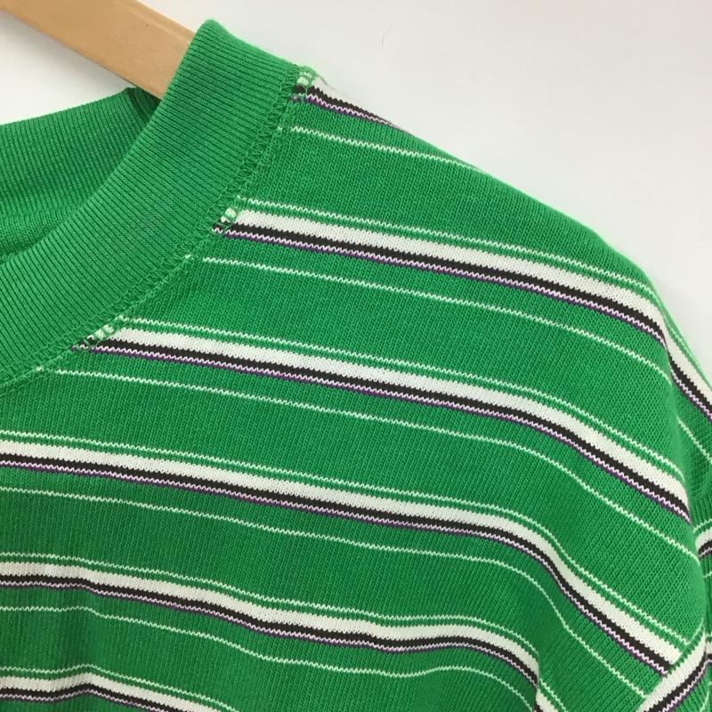 ニコアンド niko and... Tシャツ 半袖 nkn33609ad 半袖カットソー ボーダーシャツ クルーネックカットソー L ボーダー柄 緑 / グリーン / レディース USED 古着 中古 10128907