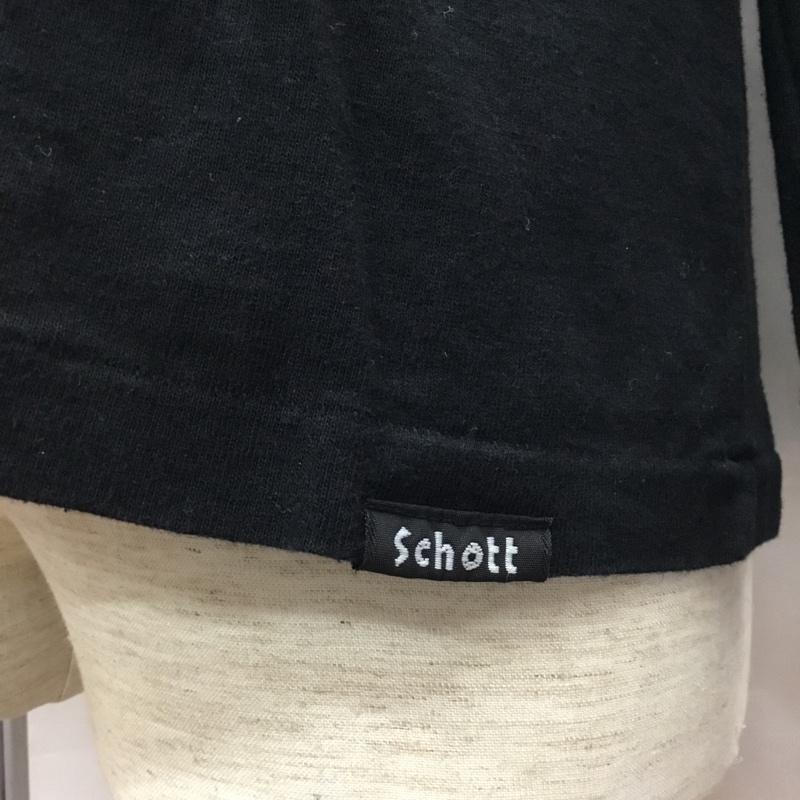 ショット schott カットソー 長袖 半袖カットソー プリントTシャツ クルーネックカットソー M プリント 黒 / ブラック /  メンズ USED 古着 中古 10108931