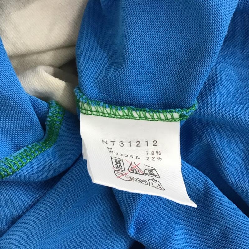 ザノースフェイス THE NORTH FACE Tシャツ 半袖 nt31212 セオアルファパネルティー 半袖カットソー プリントTシャツ M ボーダー柄 青 / ブルー / X 緑 / グリーン / X アイボリー / アイボリー / レディース USED 古着 中古 10127600