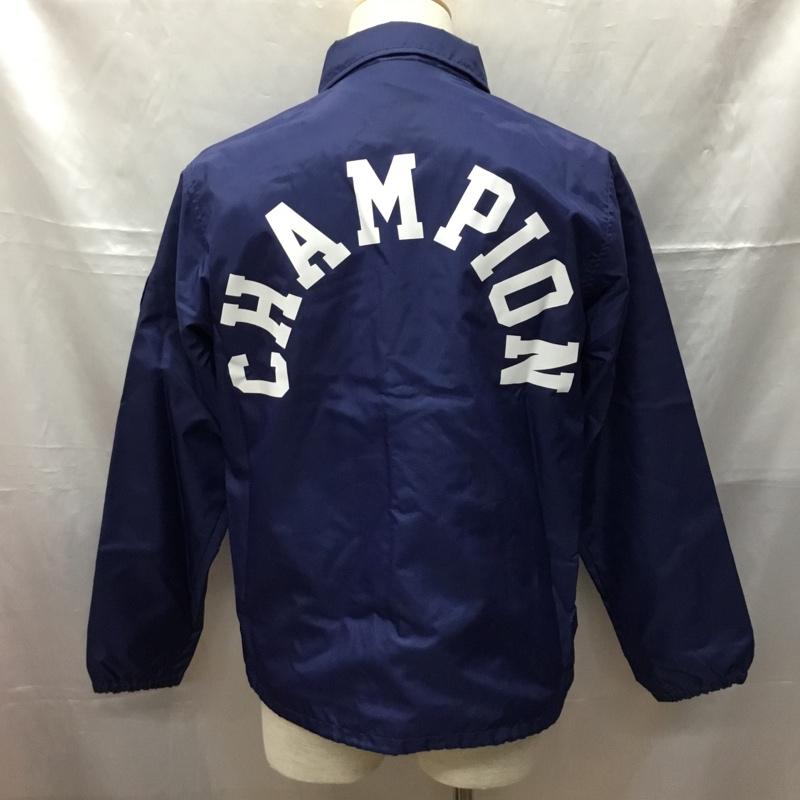 チャンピオン Champion ジャケット、上着 ジャンパー、ブルゾン c8-h602 ナイロンジャケット ベンチコート カジュアルジャケット S ロゴ、文字 青 / ブルー / メンズ USED 古着 中古 10108454
