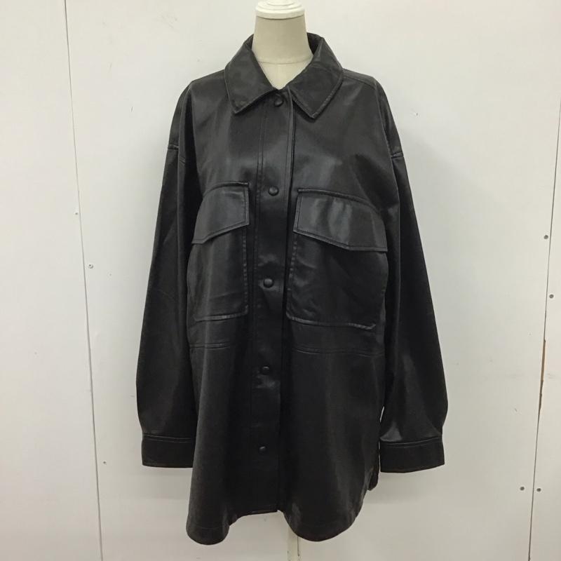 ザラ ZARA シャツ、ブラウス 長袖 フェイクレザーシャツ カジュアルシャツ カラーシャツ ジャケット M 無地 黒 / ブラック / レディース USED 古着 中古 10110222