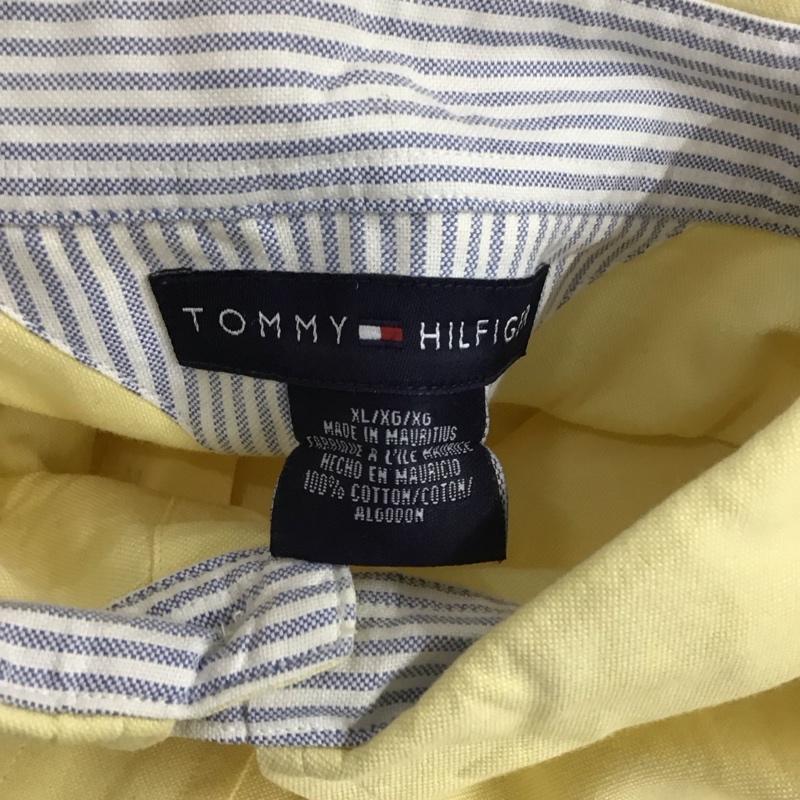 トミーヒルフィガー TOMMY HILFIGER シャツ、ブラウス 長袖 長袖シャツ カラーシャツ ポケットシャツ 長袖カットソー XL ロゴ、文字 黄 / イエロー /  メンズ USED 古着 中古 10113002
