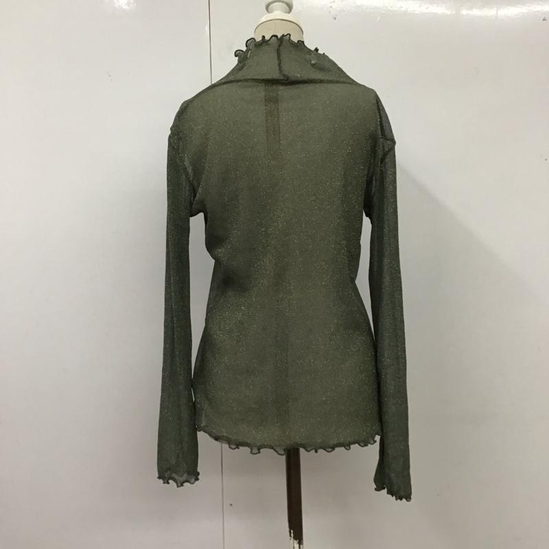 フリークスストア FREAK S STORE カットソー 長袖 1120248902450 シアー ラメトップス ハイネック FREE 無地 カーキ / カーキ / レディース USED 古着 中古 10117693