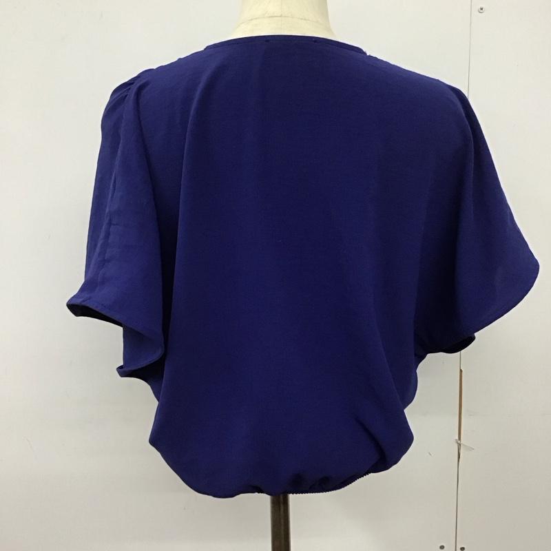 ザラ ZARA カットソー 半袖 半袖カットソー 半袖シャツ 無地シャツ L 無地 青 / ブルー / レディース USED 古着 中古 10125187