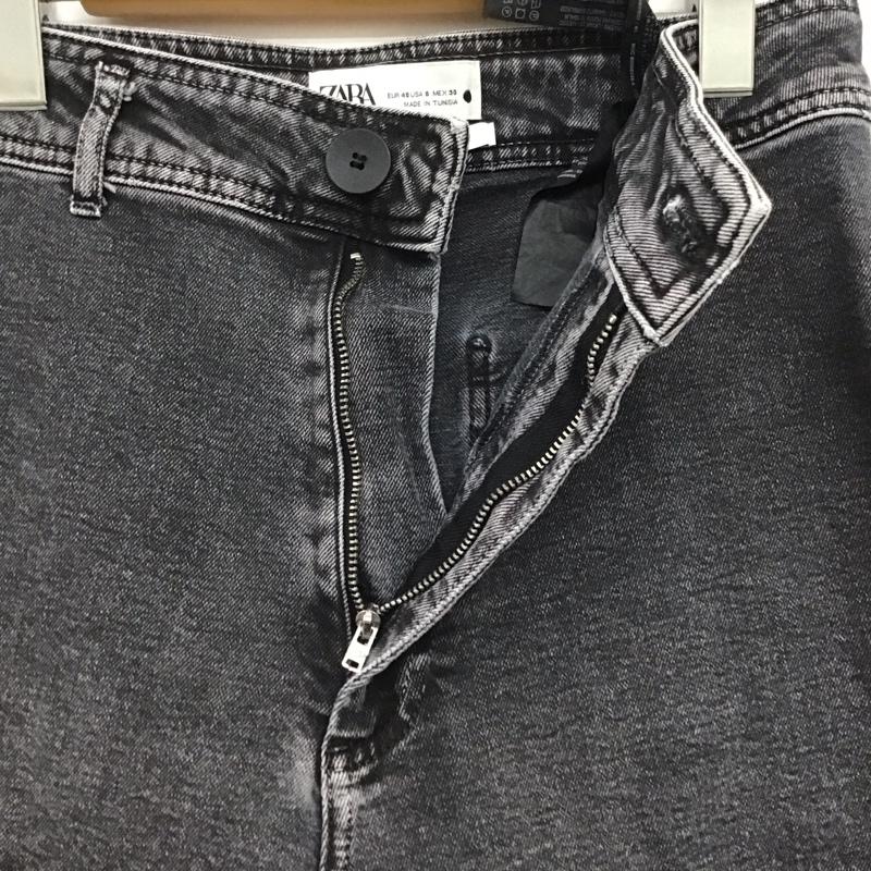 ザラ ZARA パンツ デニム、ジーンズ デニムパンツ ワイドパンツ カジュアルパンツ ストレッチパンツ 40インチ 無地 黒 / ブラック / レディース USED 古着 中古 10135591