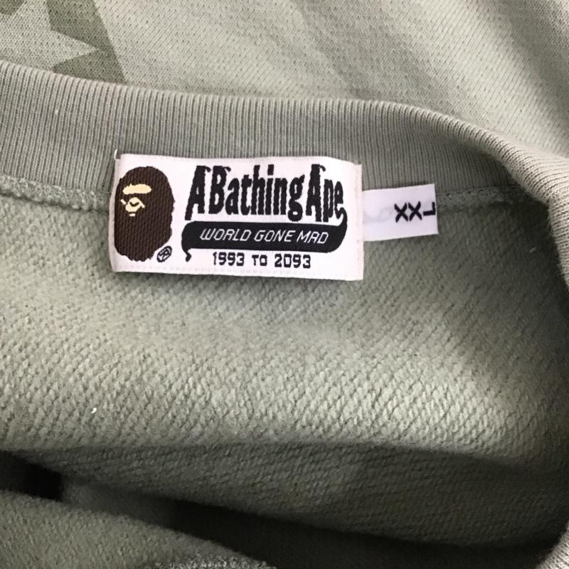 アベイシングエイプ A BATHING APE トレーナー 長袖 スウェット XXL ロゴ、文字 薄緑 / ライトグリーン / メンズ USED 古着 中古 10107424