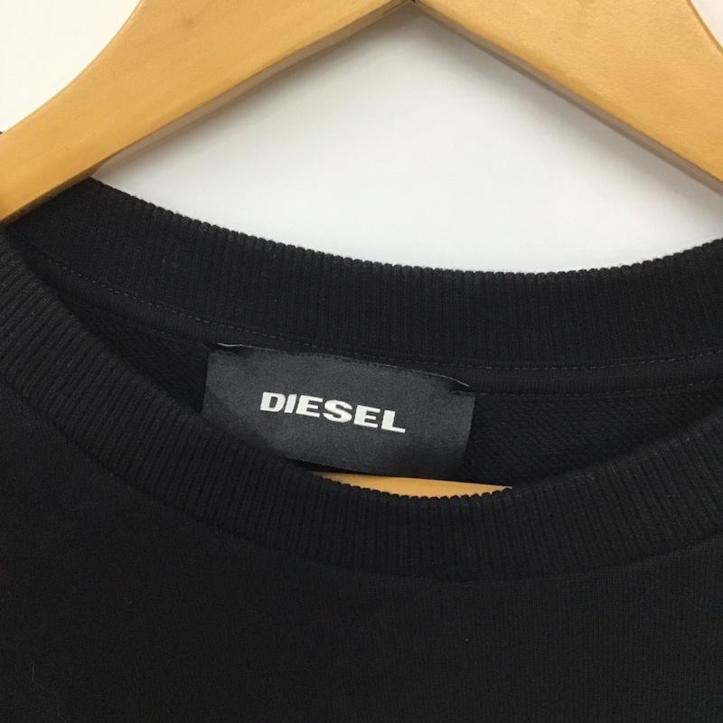 ディーゼル DIESEL トレーナー 長袖 長袖トレーナー スウェット クルーネック プルオーバー L ロゴ、文字 黒 / ブラック / メンズ USED 古着 中古 10137727