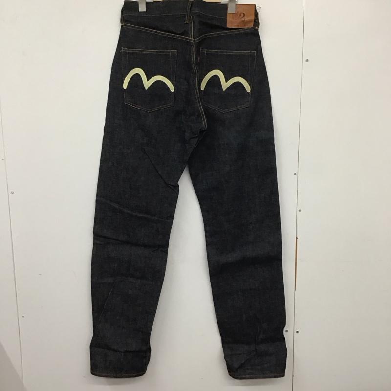 エヴィス EVISU パンツ デニム、ジーンズ デニムパンツ ワイドパンツ カジュアルパンツ 31インチ ロゴ、文字 インディゴ / インディゴ / メンズ USED 古着 中古 10134065