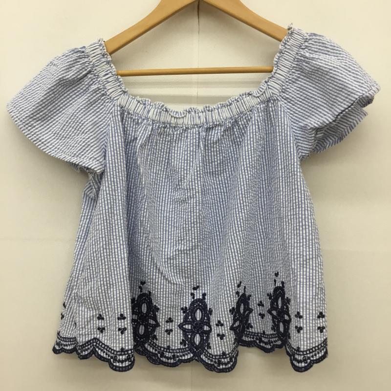 ロペピクニック ROPE PICNIC カットソー 半袖 36 ストライプ 青 / ブルー / レディース USED 古着 中古 10139442