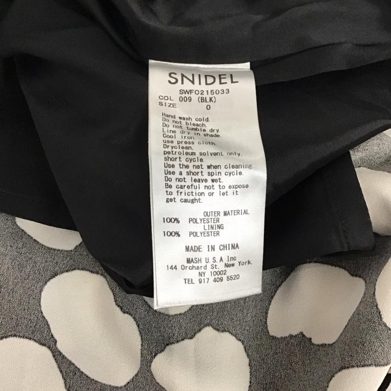 スナイデル SNIDEL ワンピース ロングスカート SWFO215033 7分袖 デコルテオープンロングワンピース フレアスカート アニマル柄 0 ヒョウ柄・レオパード柄 白 / ホワイト / X 黒 / ブラック / レディース USED 古着 中古 10136002