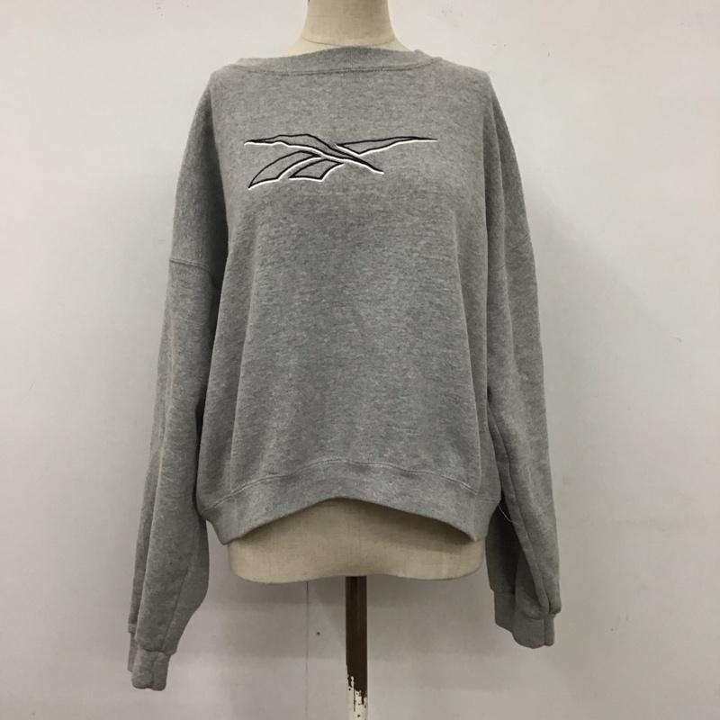 リーボック Reebok トレーナー 長袖 90s usa製 長袖トレーナー スウェット L ロゴ、文字 灰 / グレー / レディース USED 古着 中古 10115922