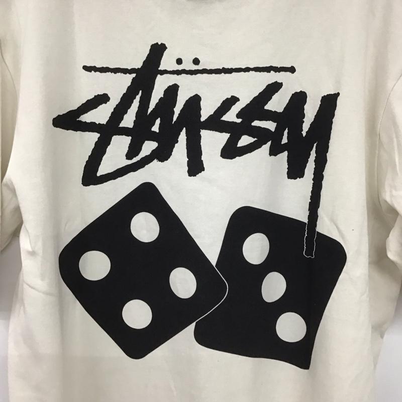 ステューシー STUSSY Tシャツ 半袖 半袖カットソー プリントTシャツ クルーネックカットソー L ロゴ、文字 白 / ホワイト / メンズ USED 古着 中古 10138443