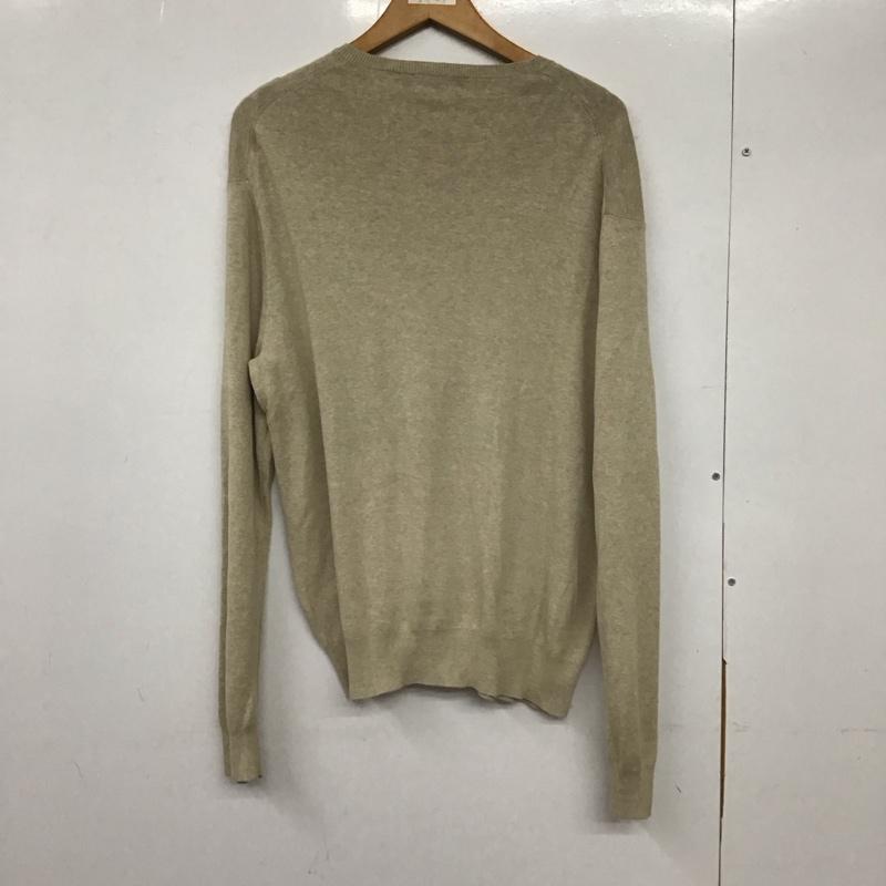 ポロラルフローレン POLO RALPH LAUREN ニット、セーター 長袖 長袖ニットカットソー Vネック セーター M ロゴ、文字 ベージュ / ベージュ / メンズ USED 古着 中古 10133076