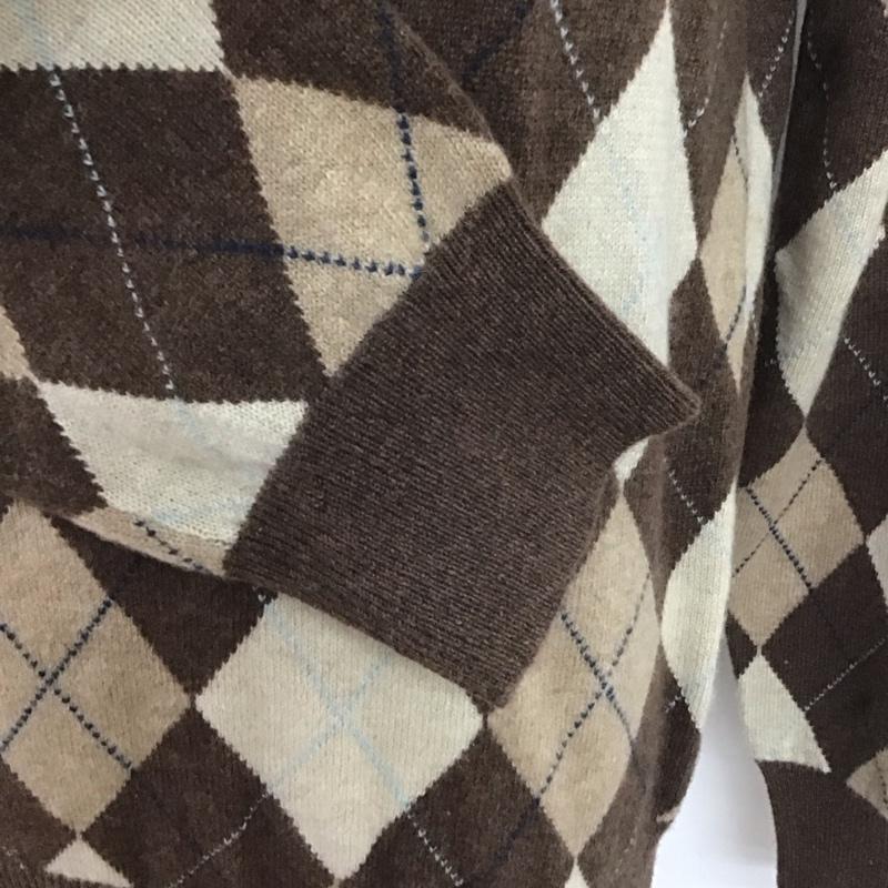 ブルックスブラザーズ BROOKS BROTHERS ニット、セーター 長袖 長袖ニット 長袖カットソー リブニット セーター Vネック M チェック マルチカラー / マルチカラー / メンズ USED 古着 中古 10112104