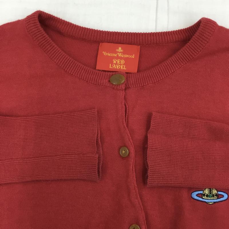 ヴィヴィアン ウエストウッド レッドレーベル Vivienne Westwood red label カーディガン 長袖 ロゴ、文字 赤 / レッド / レディース USED 古着 中古 10137588