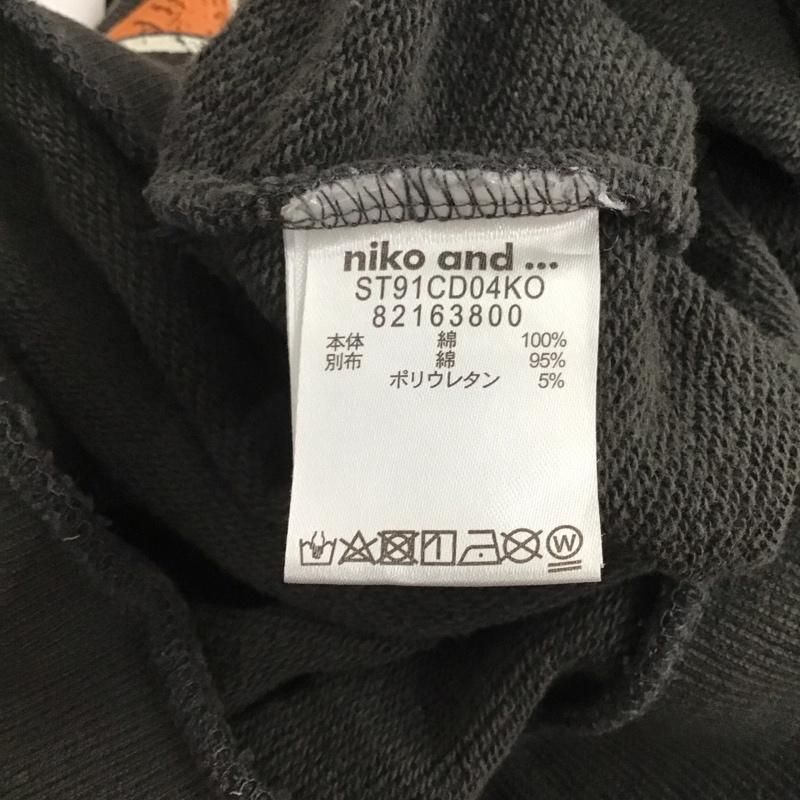 ニコアンド niko and... トレーナー 長袖 3 プリント X ロゴ、文字 チャコールグレー / チャコールグレー / レディース USED 古着 中古 10141224