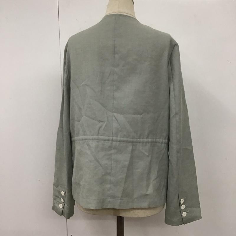 ダイアグラム Diagram ジャケット、上着 ジャケット、ブレザー 03202 01125-00 ノーカラー 36 無地 灰 / グレー / レディース USED 古着 中古 10109472