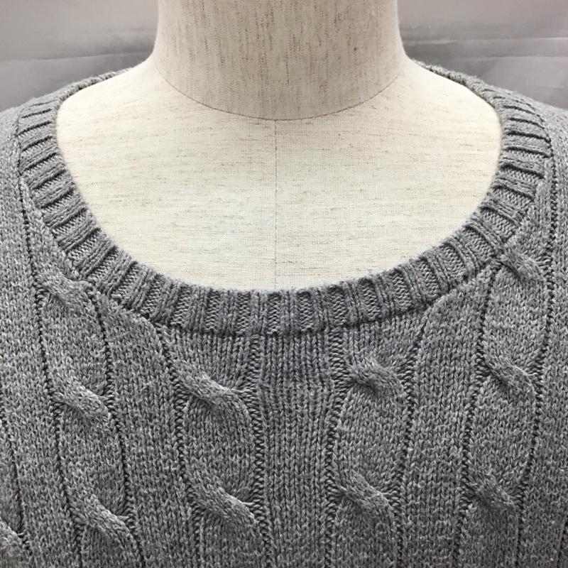 ポロラルフローレン POLO RALPH LAUREN ニット、セーター 長袖 長袖ニットカットソー ニット セーター クルーネックニット ロゴ、文字 灰 / グレー / メンズ USED 古着 中古 10111791