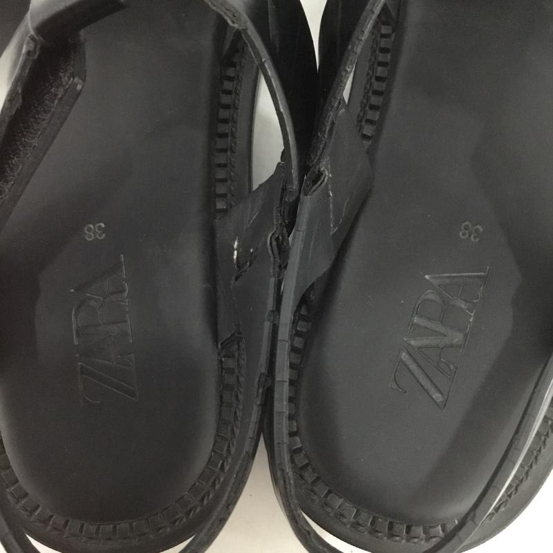 ザラ ZARA サンダル サンダル 3504 710 040 グルカサンダル EU38 無地 黒 / ブラック / レディース USED 古着 中古 10133188