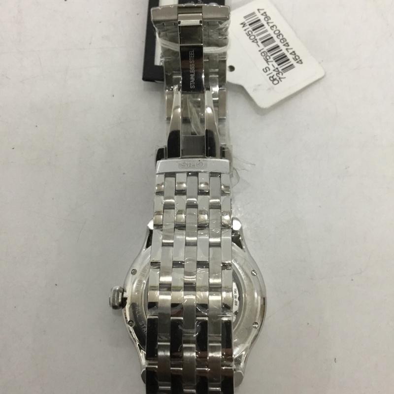 オリス ORIS 腕時計 アナログ(自動巻き) 7591-01 スケルトン 箱有 ロゴ、文字 銀 / シルバー / メンズ USED 古着 中古 10135046