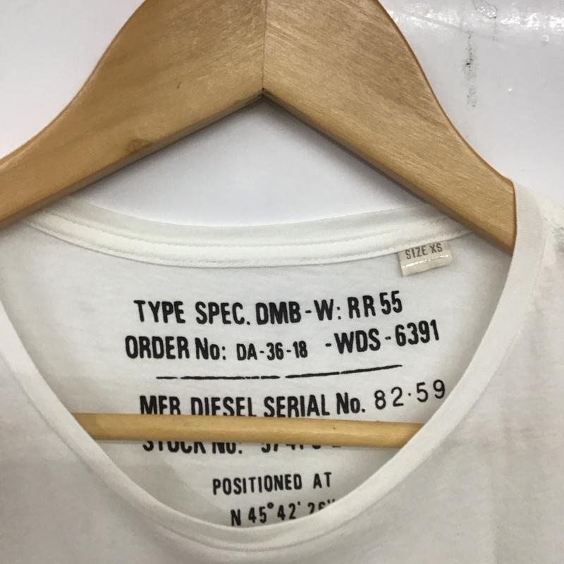 ディーゼル DIESEL Tシャツ 半袖 半袖カットソー プリントTシャツ クルーネックカットソー XS プリント 白 / ホワイト / メンズ USED 古着 中古 10138542