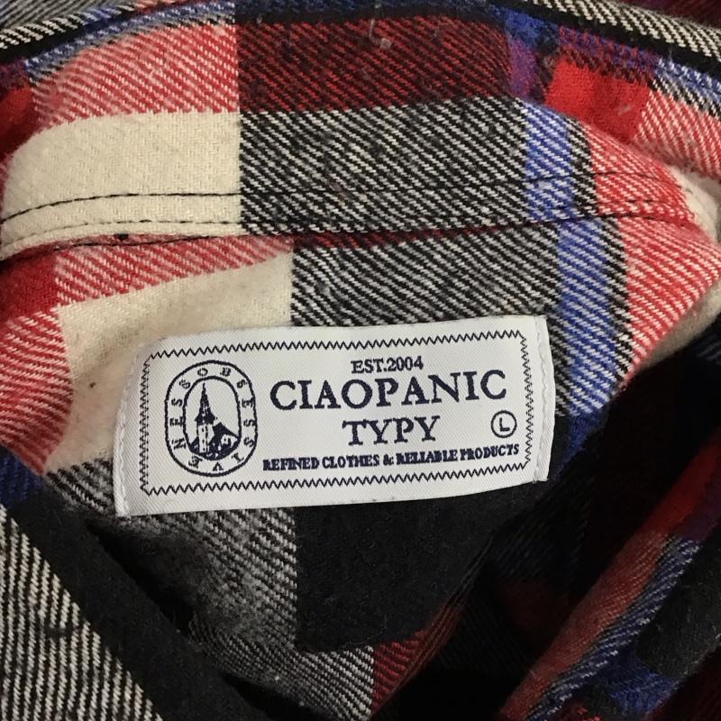 チャオパニックティピー CIAOPANIC TYPY シャツ、ブラウス 長袖 TP15R0045020100 ボタンダウン L チェック 黒 / ブラック / X 白 / ホワイト / X 青 / ブルー / X 赤 / レッド / メンズ USED 古着 中古 10123664