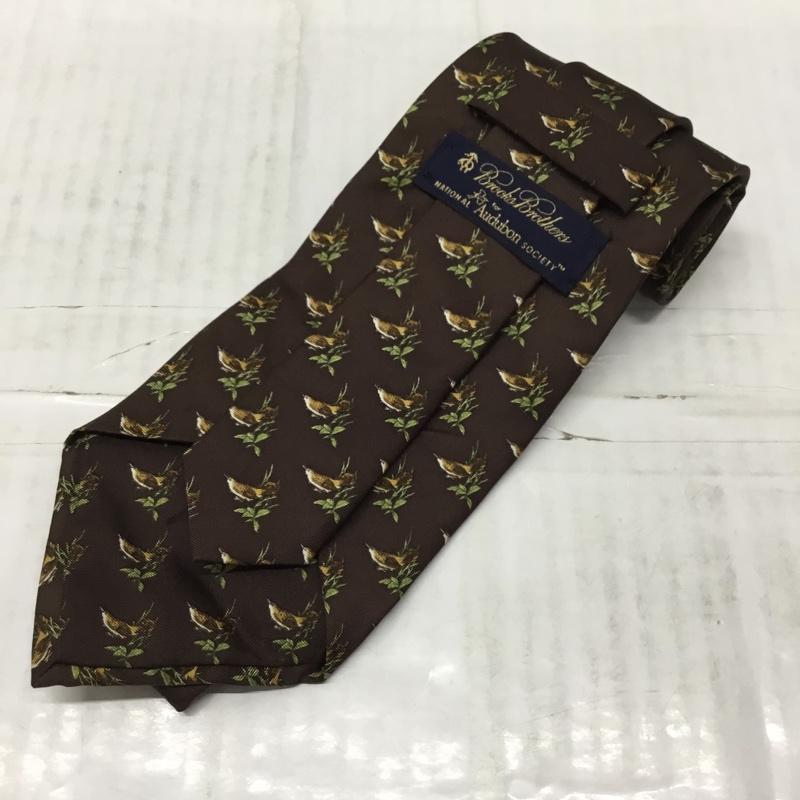 ブルックスブラザーズ BROOKS BROTHERS ネクタイ ネクタイ シルク USA製 鳥柄 総柄 茶 / ブラウン / メンズ USED 古着 中古 10113603