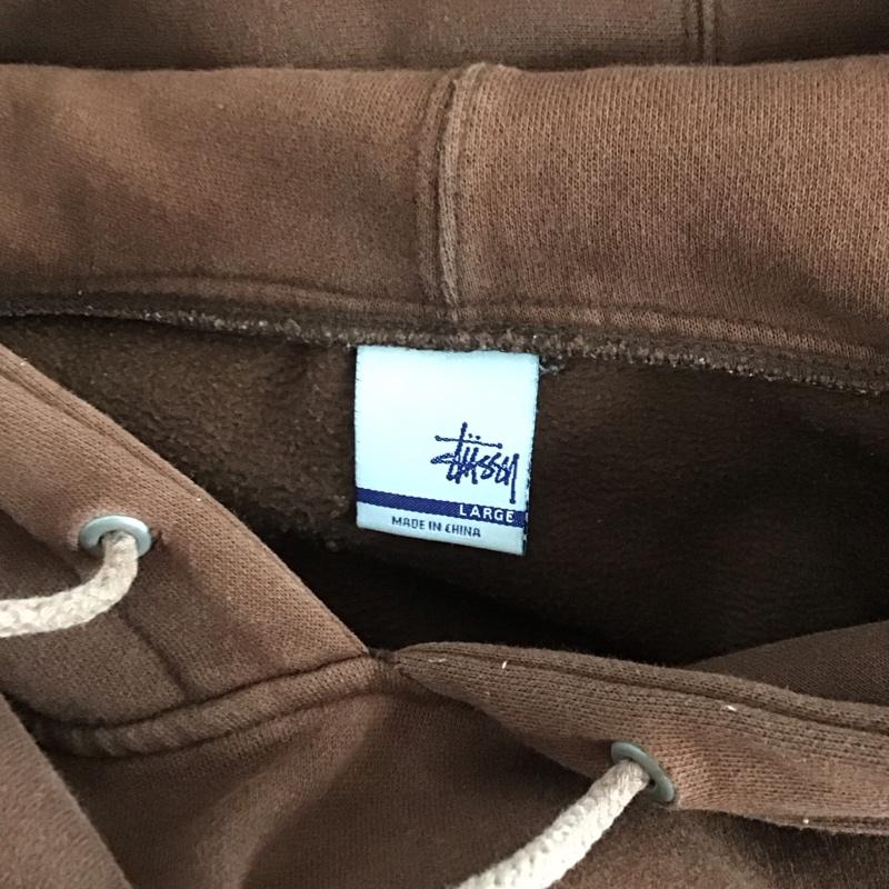 ステューシー STUSSY パーカー 長袖 長袖パーカー プルオーバーパーカー スウェット 00s L ロゴ、文字 茶 / ブラウン /  メンズ USED 古着 中古 10126118