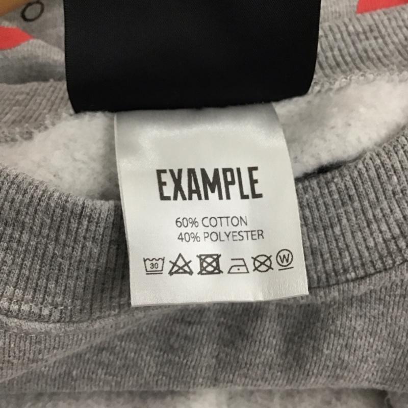 イグザンプル EXAMPLE トレーナー 長袖 長袖トレーナー スウェット クルーネック プルオーバー XXL プリント 灰 / グレー / メンズ USED 古着 中古 10148089