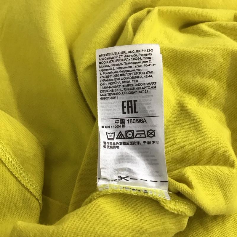 ギャップ GAP Tシャツ 半袖 M ロゴ、文字 X プリント 黄 / イエロー / メンズ USED 古着 中古 10130156