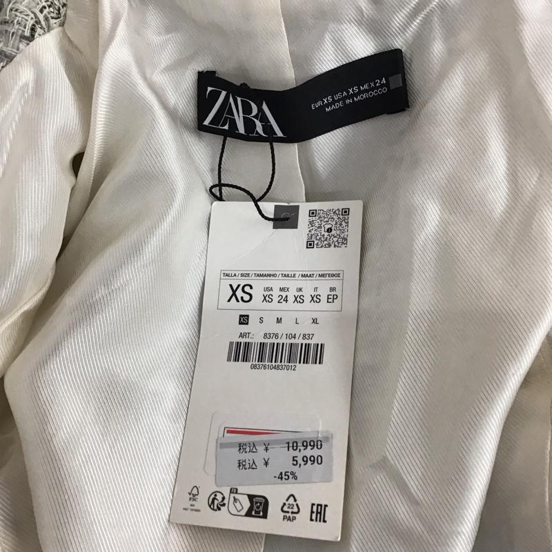 ザラ ZARA ジャケット、上着 ジャケット、ブレザー 8376 104 837 ダブルジャケット タグ付き XS 灰 / グレー / X アイボリー / アイボリー / レディース USED 古着 中古 10119612