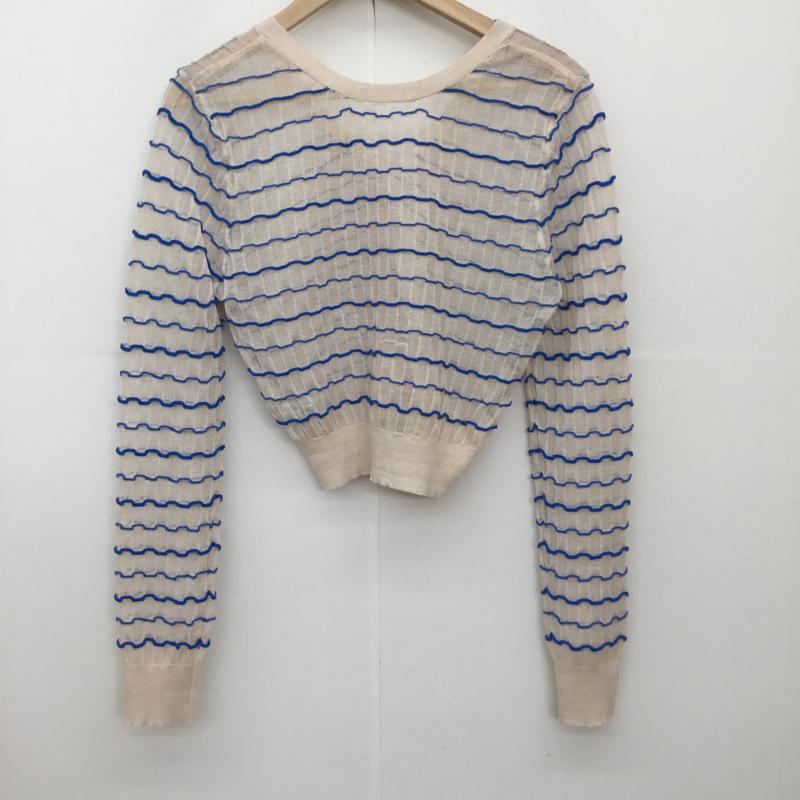 ココ ディール COCO DEAL カーディガン 長袖 2 ボーダー柄 白 / ホワイト / X 青 / ブルー / レディース USED 古着 中古 10127285