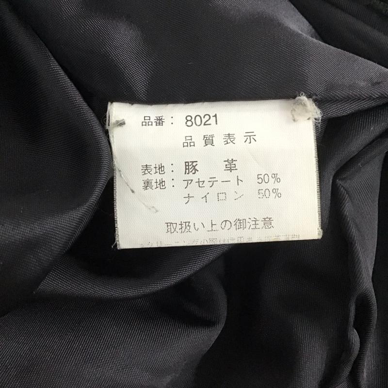 ヒューストン HOUSTON シャツ、ブラウス 長袖 レザーシャツ 豚革 M 無地 黒 / ブラック / メンズ USED 古着 中古 10111195