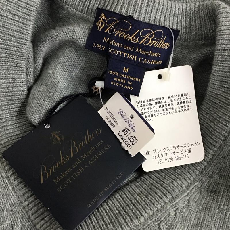 ブルックスブラザーズ BROOKS BROTHERS ニット、セーター 長袖 長袖ニットカットソー ニット セーター Vネックニット M 無地 灰 / グレー / メンズ USED 古着 中古 10112571