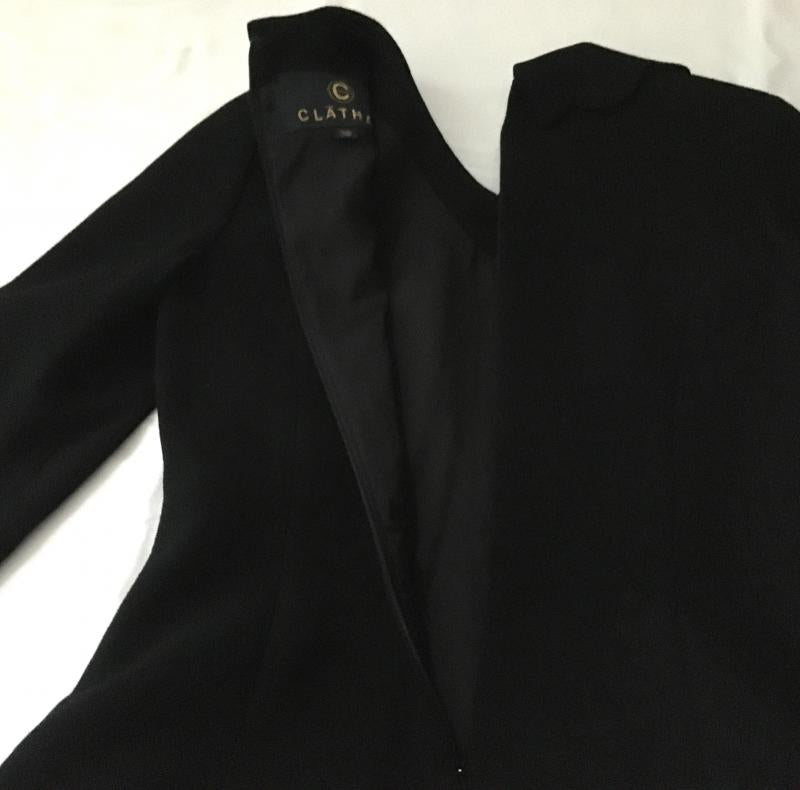 クレイサス CLATHAS ワンピース ひざ丈スカート 38 無地 黒 / ブラック / レディース USED 古着 中古 10015466