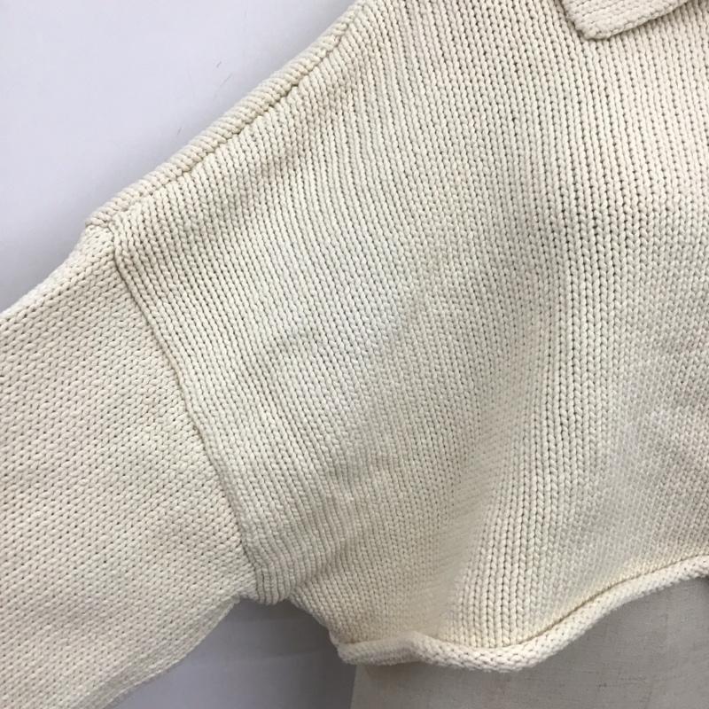 ザラ ZARA ニット、セーター 長袖 ショート丈 襟付き M 無地 アイボリー / アイボリー / レディース USED 古着 中古 10124980