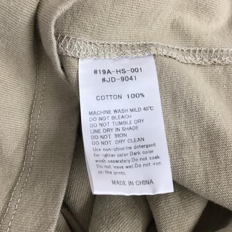 ダントン Danton Tシャツ 半袖 19A-HS-001 コットンポケットロゴTシャツ クルーネック 36 ロゴ、文字 ベージュ / ベージュ / メンズ USED 古着 中古 10111564
