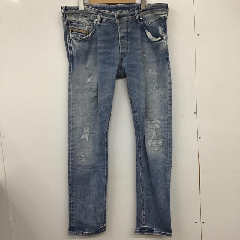 ディーゼル DIESEL パンツ デニム、ジーンズ デニムパンツ スリムパンツ カジュアルパンツ ストレッチパンツ 36 ダメージ加工 インディゴ / インディゴ / メンズ USED 古着 中古 10137110