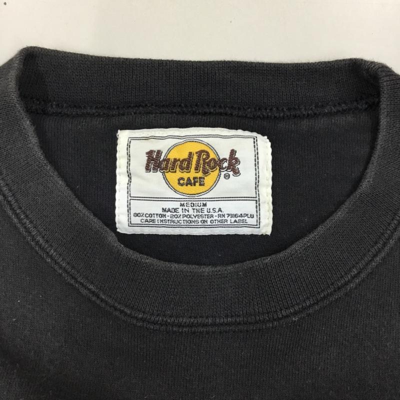 ハードロックカフェ HARD ROCK CAFE トレーナー 長袖 長袖スウェット 長袖トレーナー リブカットソー 長袖カットソー プリントトレーナー M ロゴ、文字 黒 / ブラック / メンズ USED 古着 中古 10112301