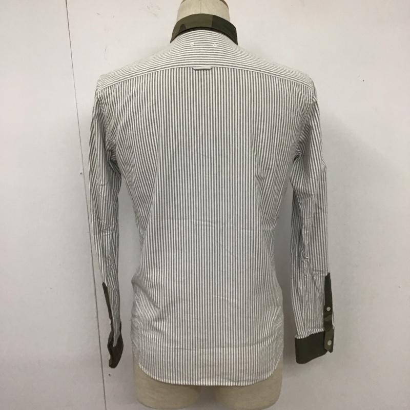 ソフネット SOPHNET. シャツ、ブラウス 長袖 長袖シャツ カラーシャツ 長袖カットソー ストライプシャツ S ストライプ 白 / ホワイト / X 灰 / グレー /  メンズ USED 古着 中古 10111741