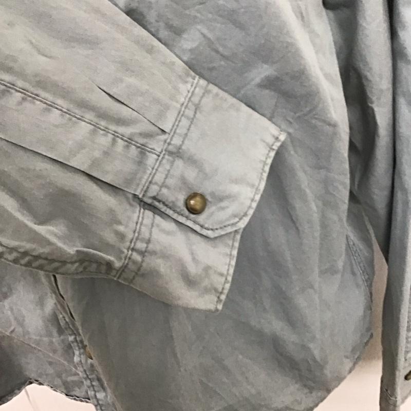 ラングラー Wrangler シャツ、ブラウス 長袖 長袖シャツ カラーシャツ ポケットシャツ 長袖カットソー 古着 XXL ロゴ、文字 水色 / ライトブルー /  メンズ USED 古着 中古 10108694