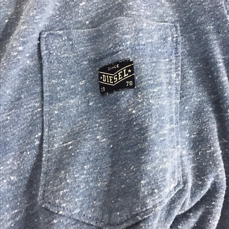 ディーゼル DIESEL Tシャツ 半袖 半袖カットソー 無地Tシャツ クルーネックカットソー S ロゴ、文字 水色 / ライトブルー / メンズ USED 古着 中古 10132415