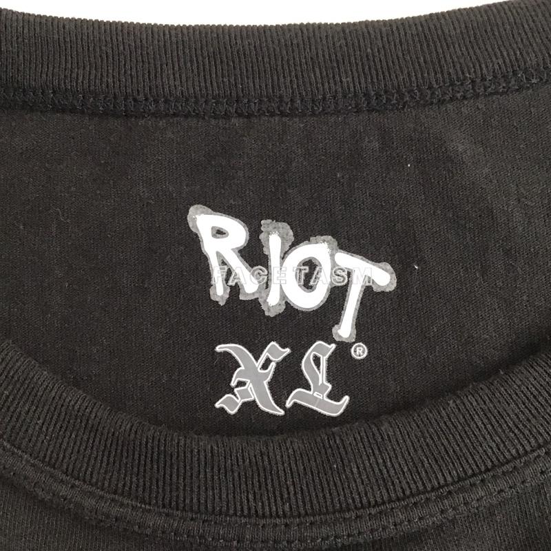 ライオット ファセッタズム RIOT FACETASM カットソー 長袖 rf21fw-tee-u03 21AWORIGINALRIOTLOGOLS 長袖カットソー クルーネックカットソー XL ロゴ、文字 黒 / ブラック /  メンズ USED 古着 中古 10112997