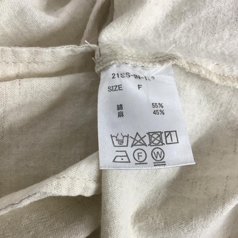 カスタネ Kastane シャツ、ブラウス 半袖 半袖シャツ 無地シャツ ノーカラーシャツ FREE 無地 アイボリー / アイボリー / レディース USED 古着 中古 10143821