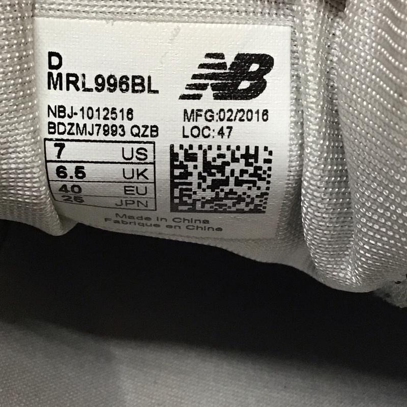 ニューバランス New Balance スニーカー スニーカー MRL996BL 25cm 25.0cm ロゴ、文字 黒 / ブラック / レディース USED 古着 中古 10113345