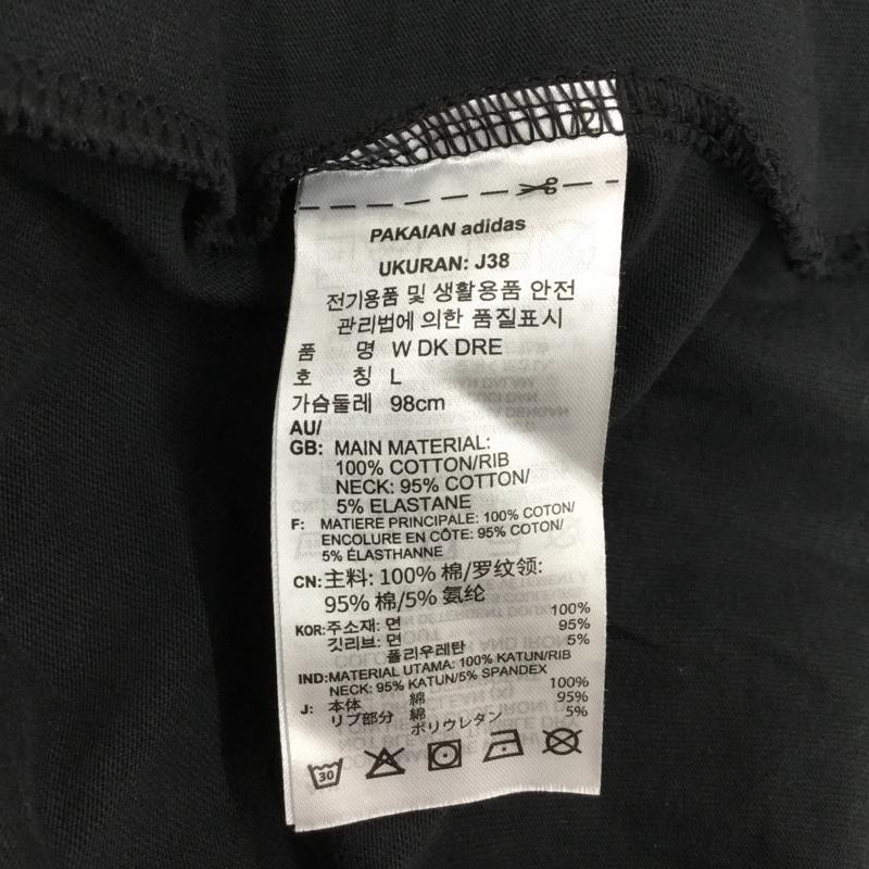 アディダス adidas ワンピース ひざ丈スカート gl1425 WESSDKワンピース 半袖カットソー スポーツウェア ロゴ、文字 黒 / ブラック / レディース USED 古着 中古 10113326