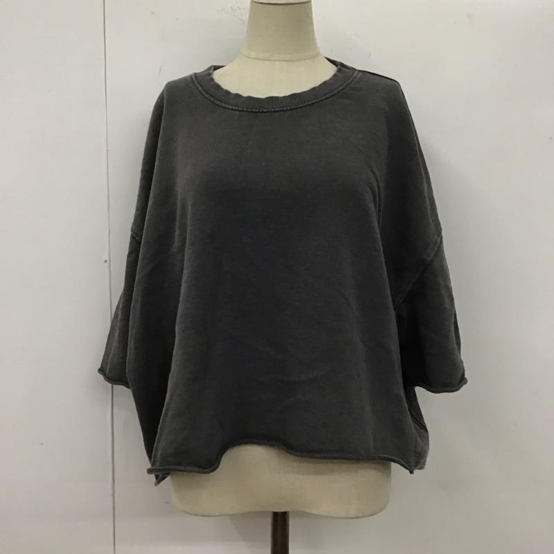 ザラ ZARA カットソー 半袖 半袖カットソー プリントTシャツ クルーネックカットソー L 無地 灰 / グレー / レディース USED 古着 中古 10123745
